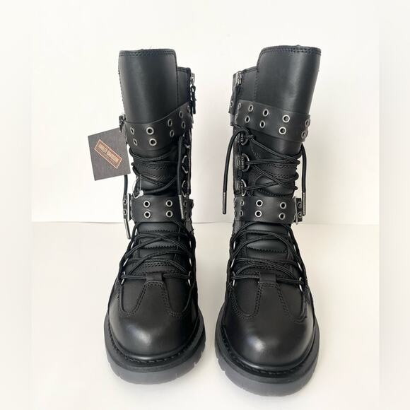 Harley Davidson Uplift Combat Motorcycle Boots with hardware black 7.5 NWT - Picture 7 of 12